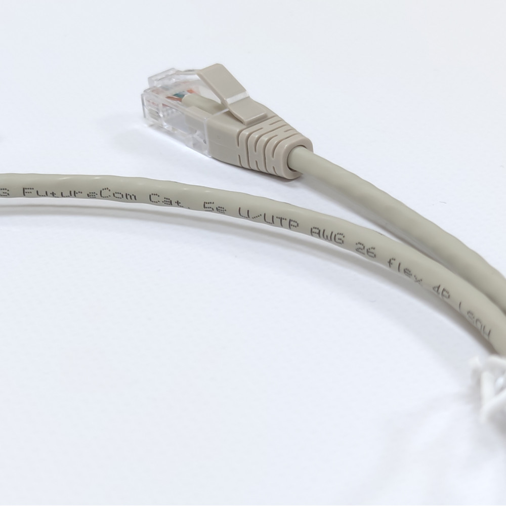 Патч-корд кат. 5е, 26AWG, RJ45-RJ45, серый, 2м, U/UTP, LSZH